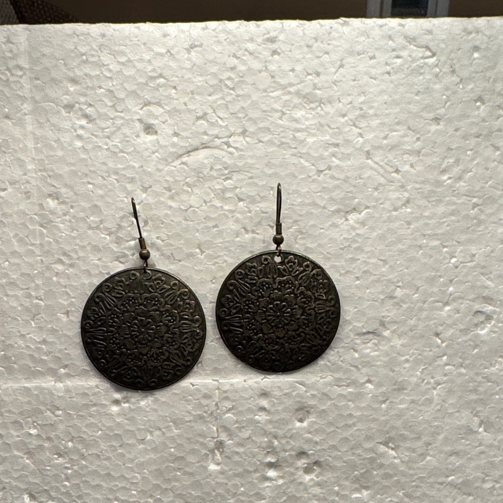 Elegant Bronze Mandala Earrings